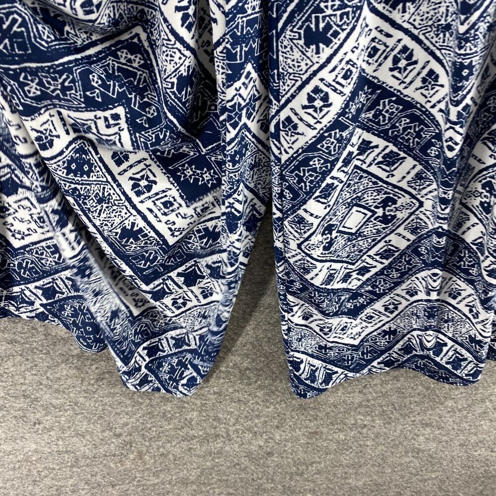 C'est La Vie Pants Women XL Blue Geometric High Rise Flat Front Chino Pull On - Picture 5 of 11